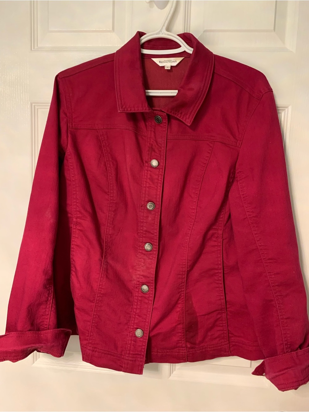 Northern Reflections Red Jean Jacket - Casual Button-Up
